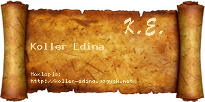 Koller Edina névjegykártya